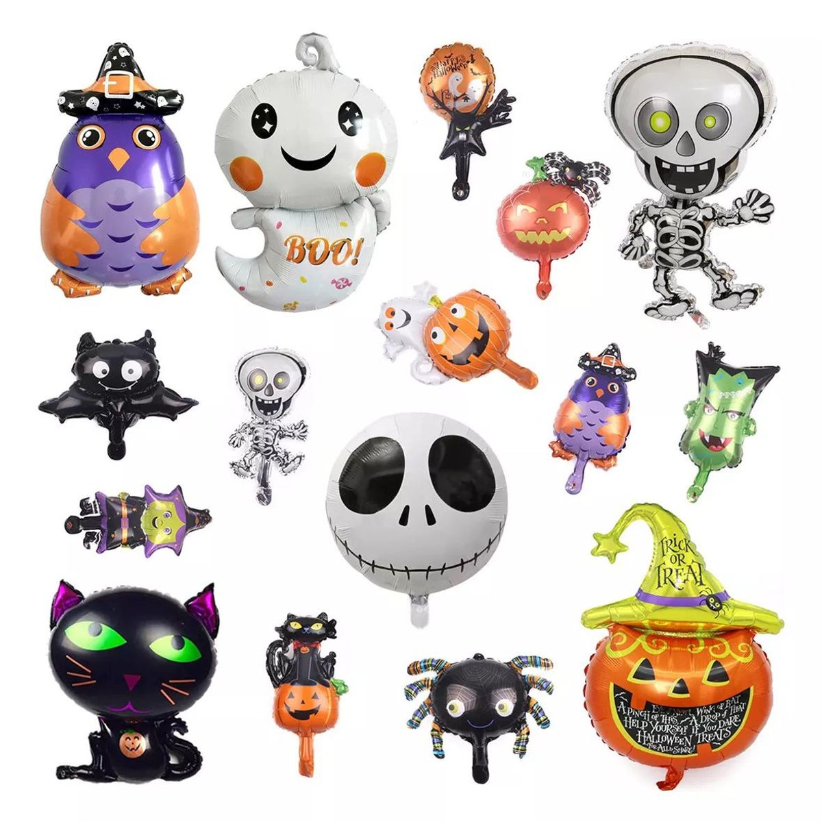 GENERICO - 12 Globos De Papel De Aluminio Para Halloween