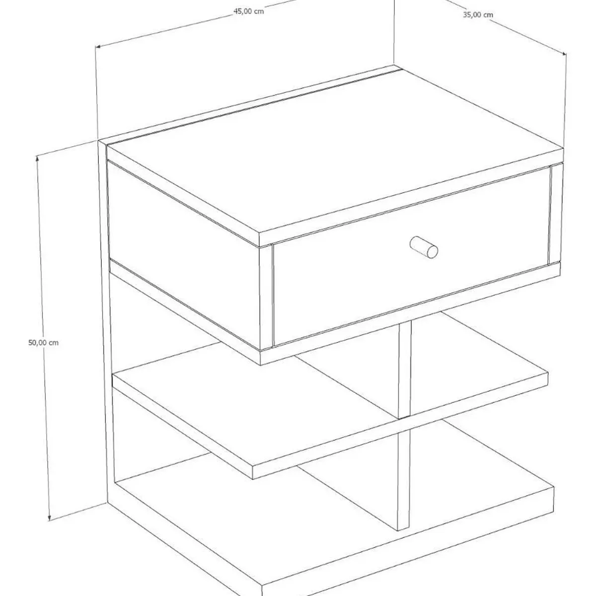 NACION MUEBLES - Velador minimalista Blanca