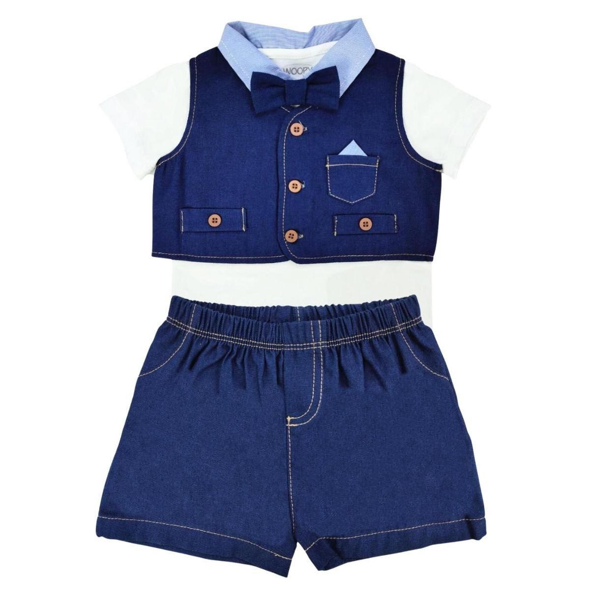 GENERICO - Conjunto bebé Michi con short - Azul