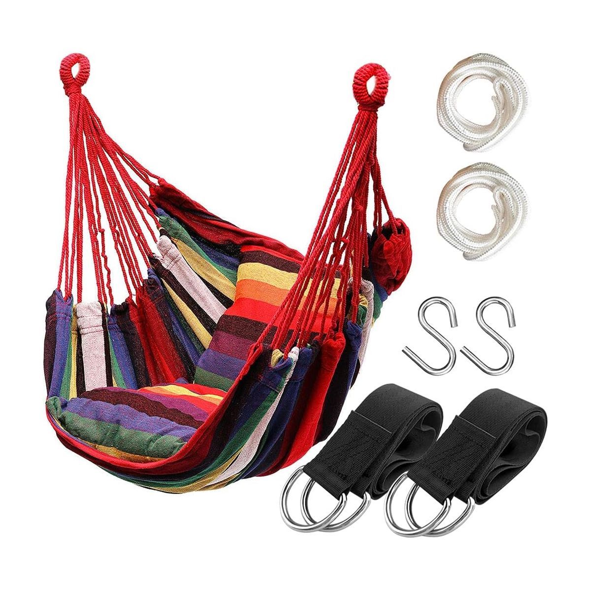 GENERICO - Hamaca Silla Acolchonada Colgante De Colores 130cm x 100cm