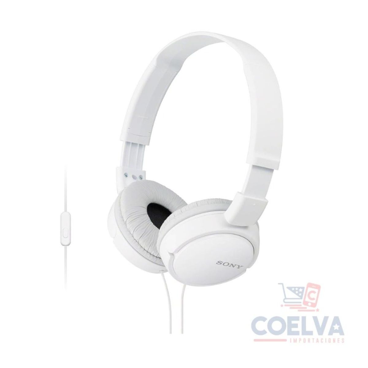 SONY - Sony MDR-ZX110AP High-Quality Powerful Sound Headphone - Blanco