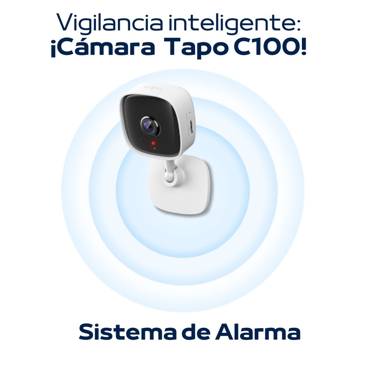 TP LINK - Cámara de seguridad Tapo C100 Wifi Full-HD para interiores + SD 64 GB - Tp-Link