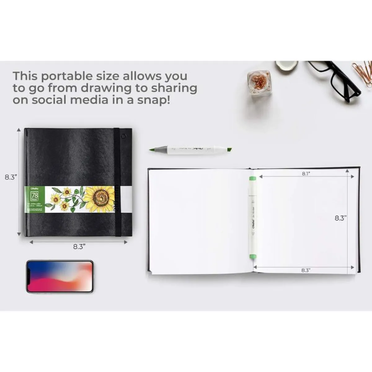 OHUHU - Ohuhu Block para marcadores de alcohol - 78 hojas