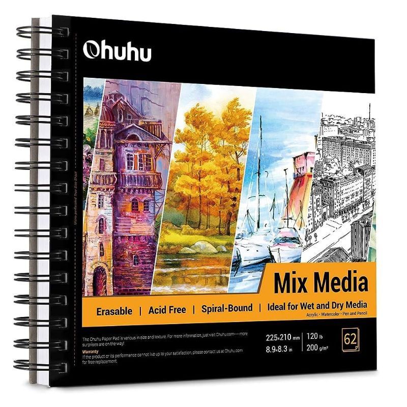 OHUHU - Ohuhu Mix Media Pad (22.5 x 21 cm, 62 hojas)