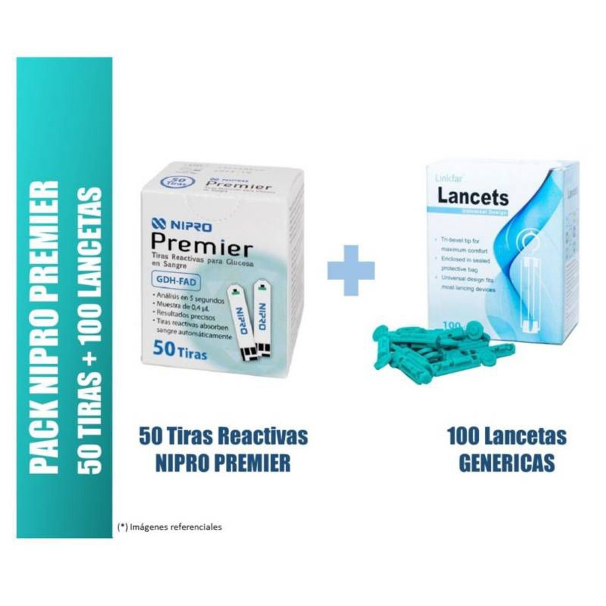 GENERICO - TIRAS PREMIER 50 UNID. MAS 100 LANCETAS
