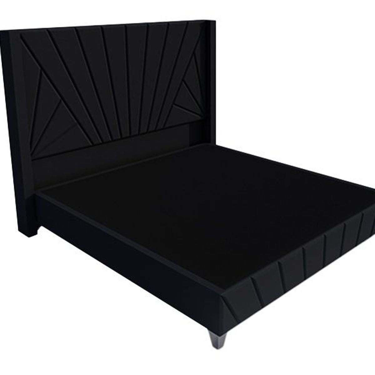 BARAKA HOME - Dormitorio Lienz + Cabecera emperatriz Cadíz 1.5 plz - Negro