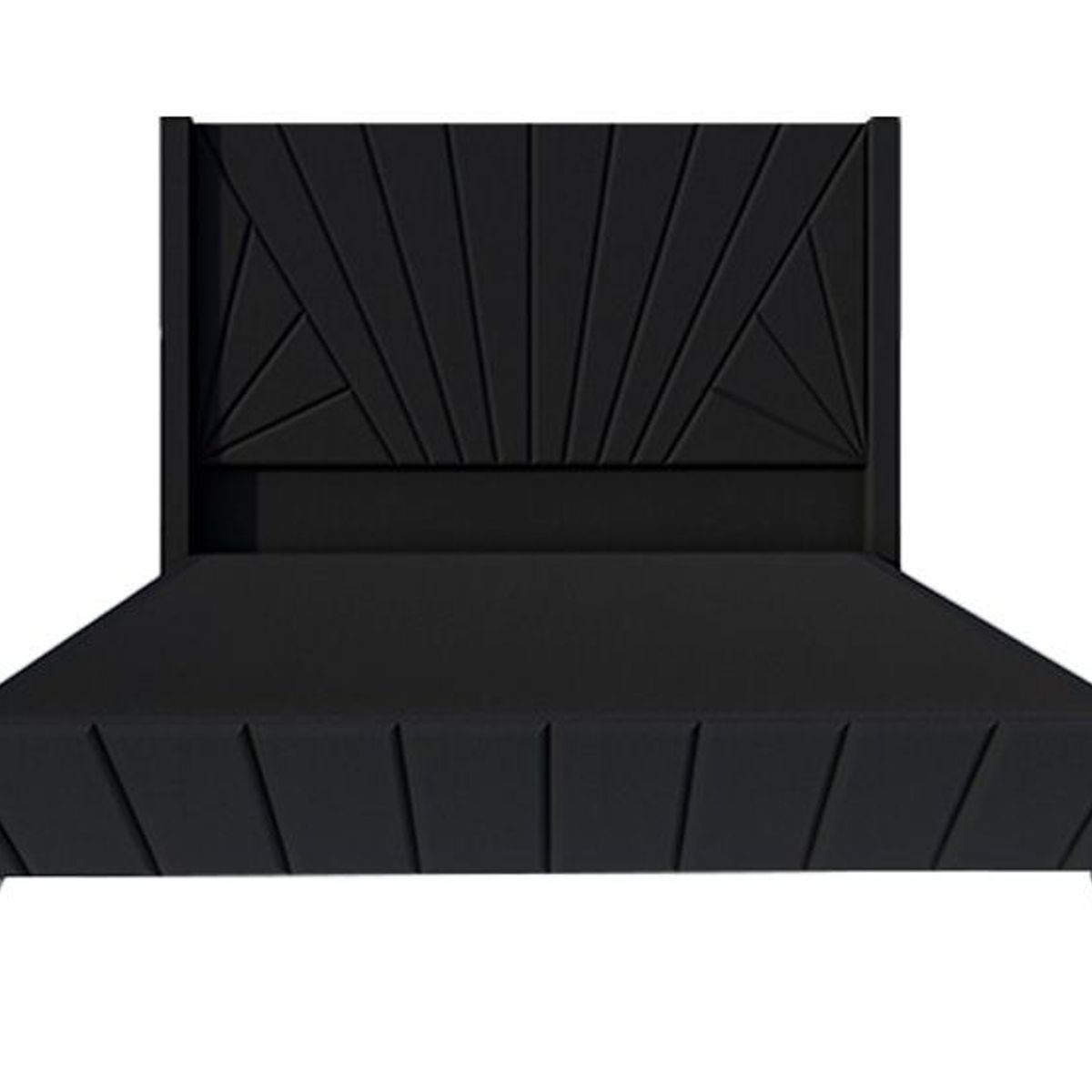 BARAKA HOME - Dormitorio Lienz + Cabecera emperatriz Cadíz 1.5 plz - Negro