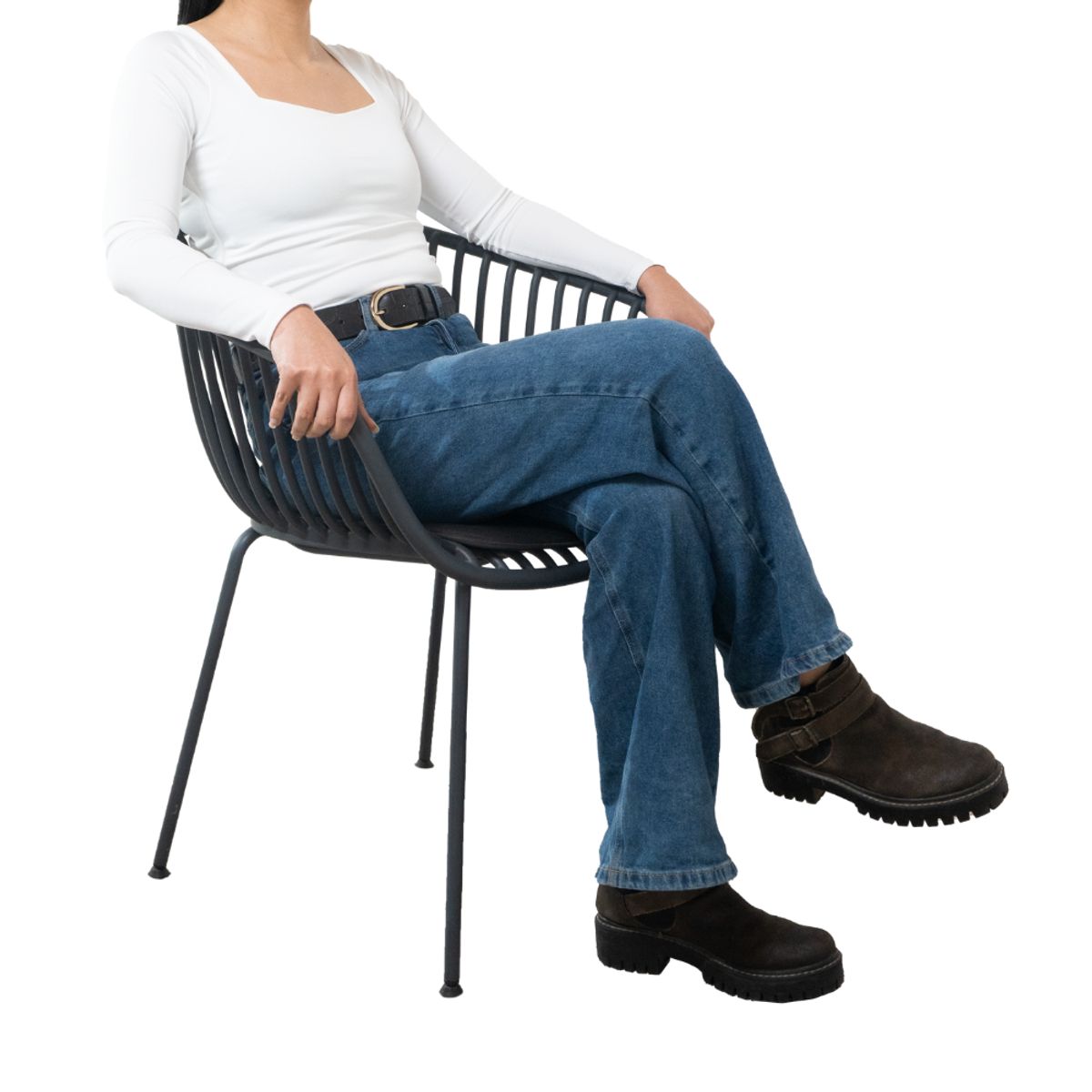 NIHM - Silla de Comedor Colme de Polipropileno Gris Oscuro