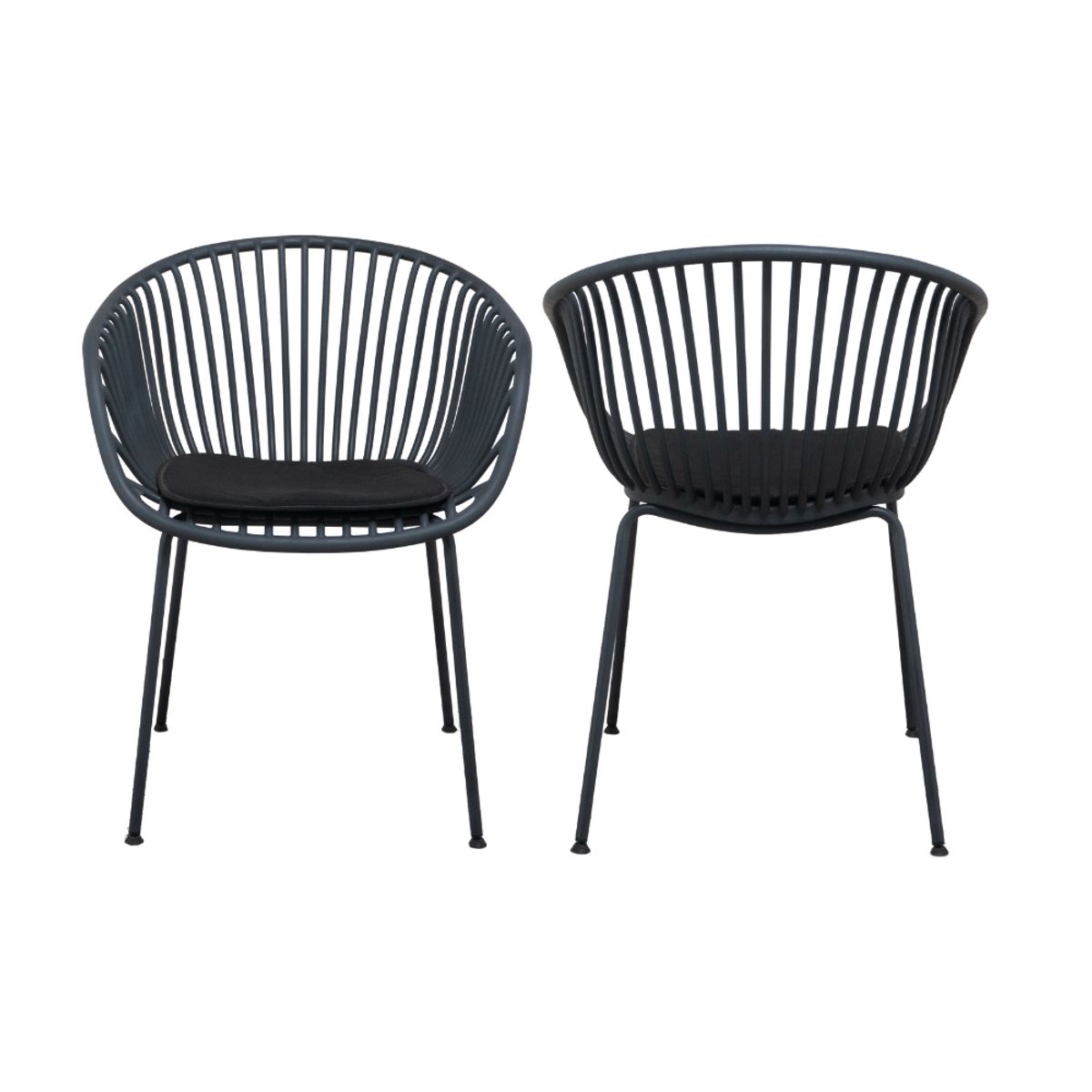 NIHM - Silla de Comedor Colme de Polipropileno Gris Oscuro