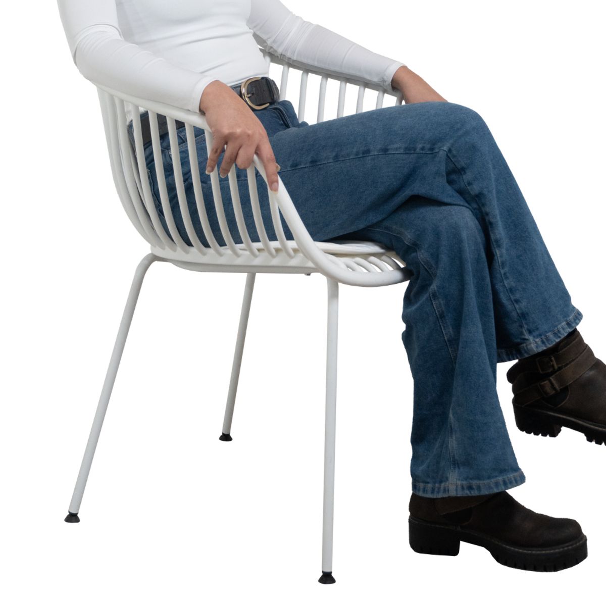 NIHM - Silla de Comedor Colme de Polipropileno Blanco