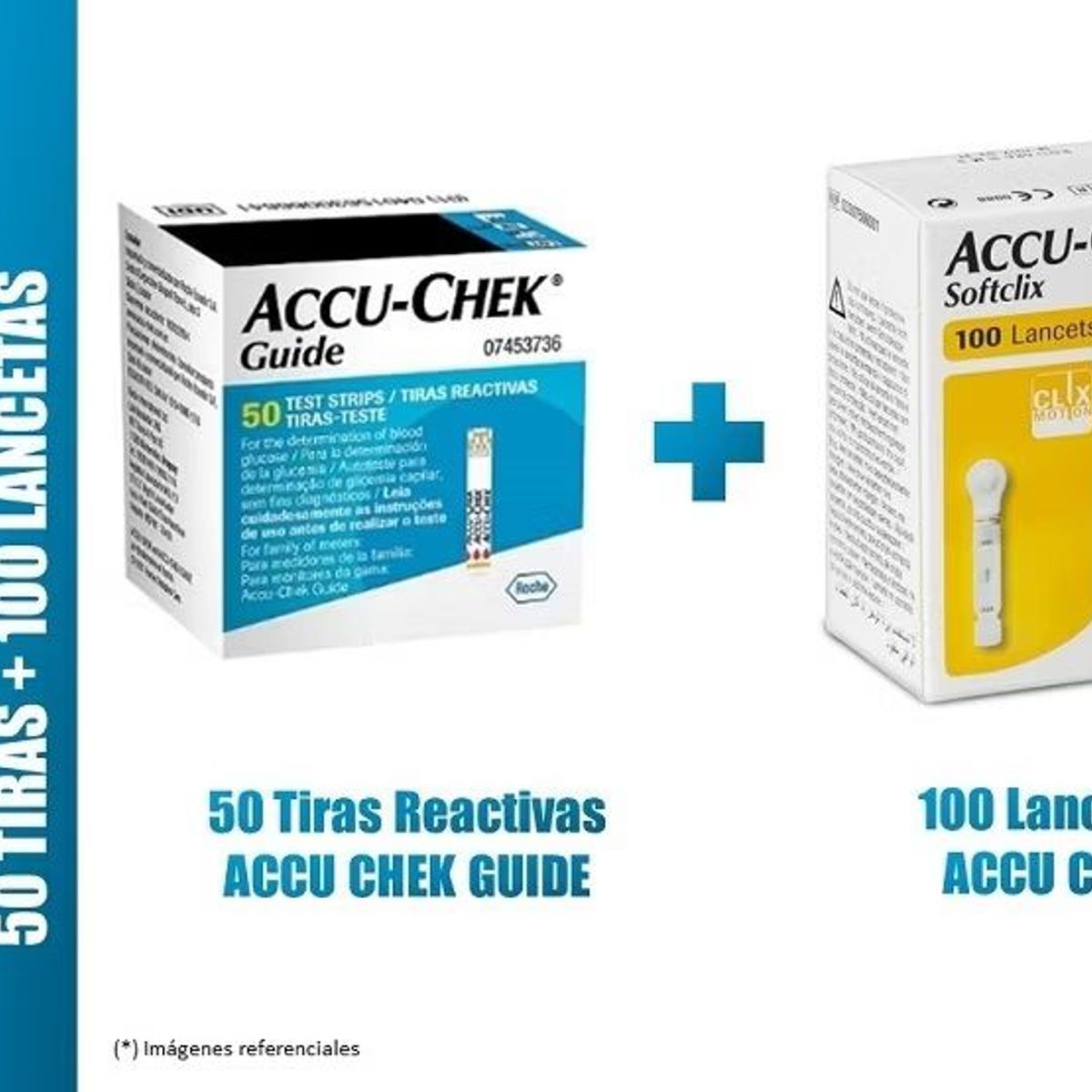 ACCU CHEK - TIRAS ACCUCHEK GUIDE 50 UNID. MAS 100 LANCETAS