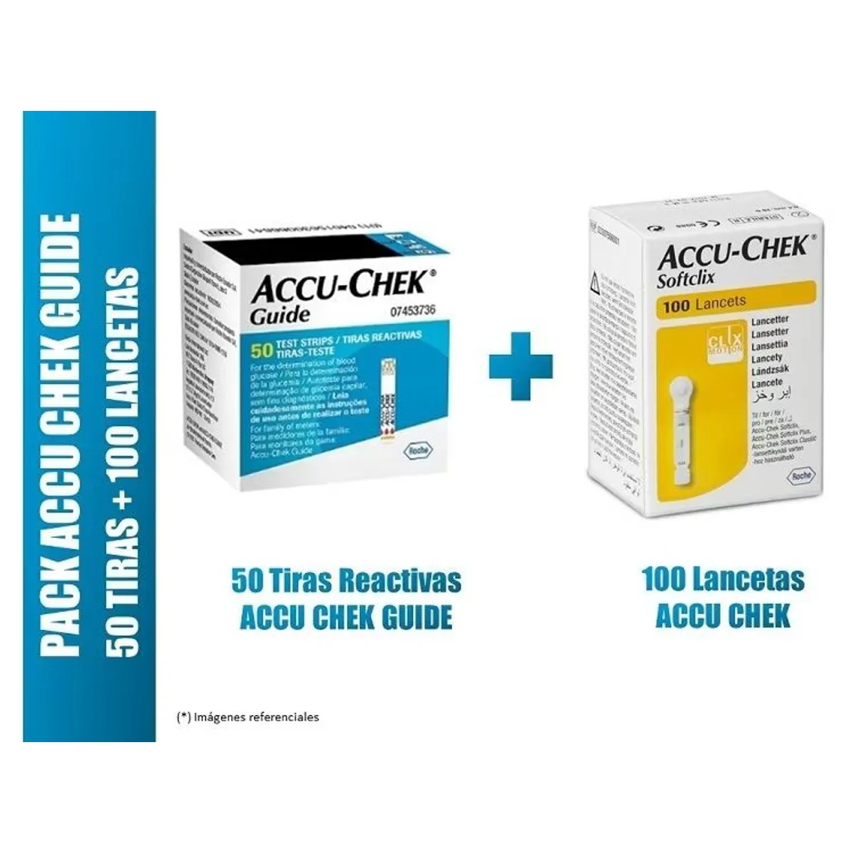 ACCU CHEK - TIRAS ACCUCHEK GUIDE 50 UNID. MAS 100 LANCETAS