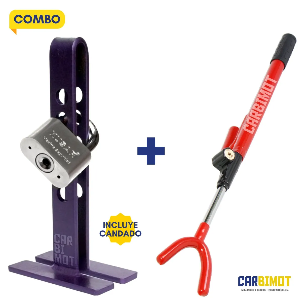 GENERICO - SEGURO BLOQUEO TRABA PEDAL VOLANTE TIMON ANTIRROBO VEHICULOS