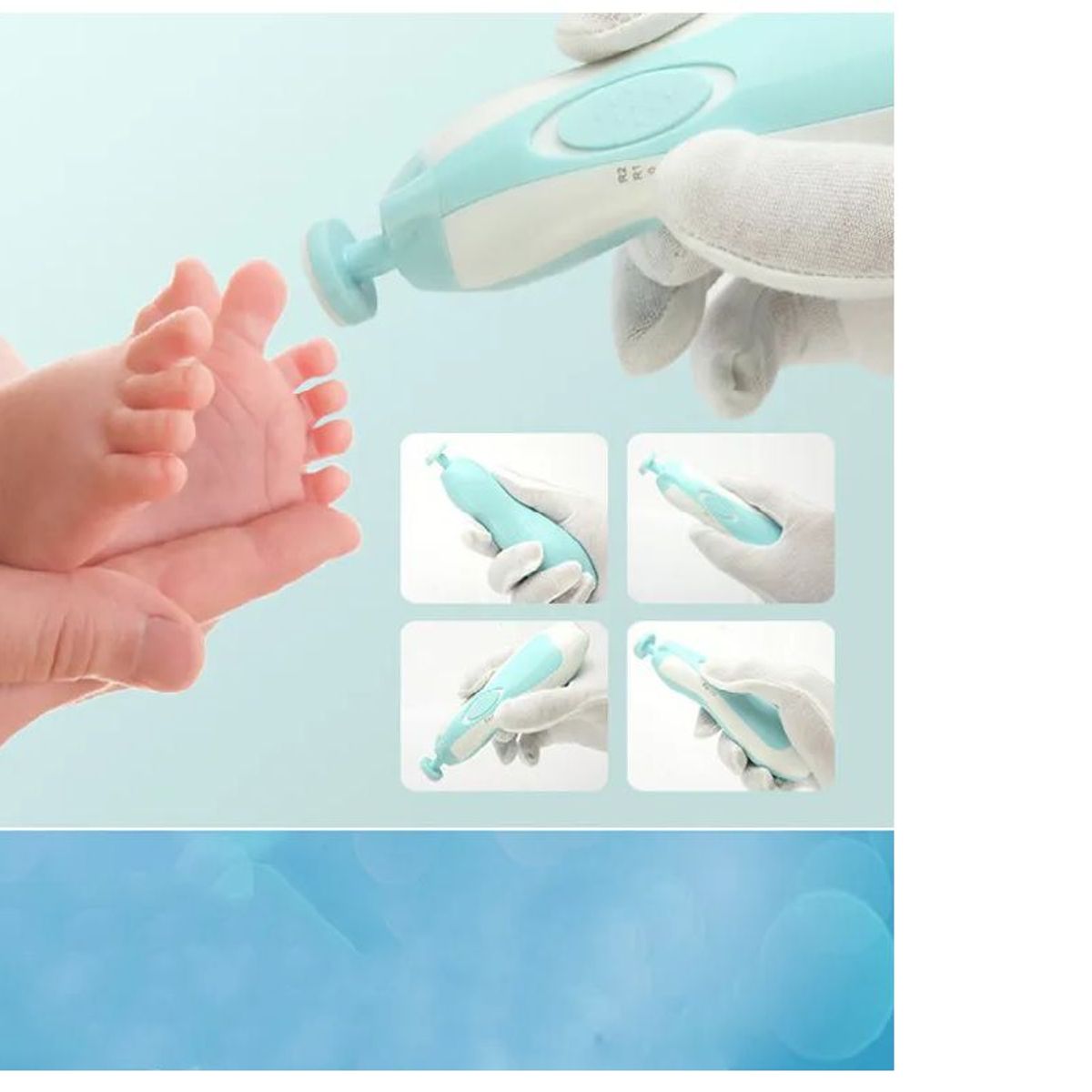 GENERICO - Kit de Cortauñas Eléctrico Seguro para Bebé