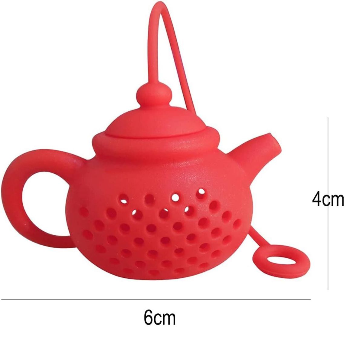 GENERICO - Infusor filtrante de té modelo tetera rojo.
