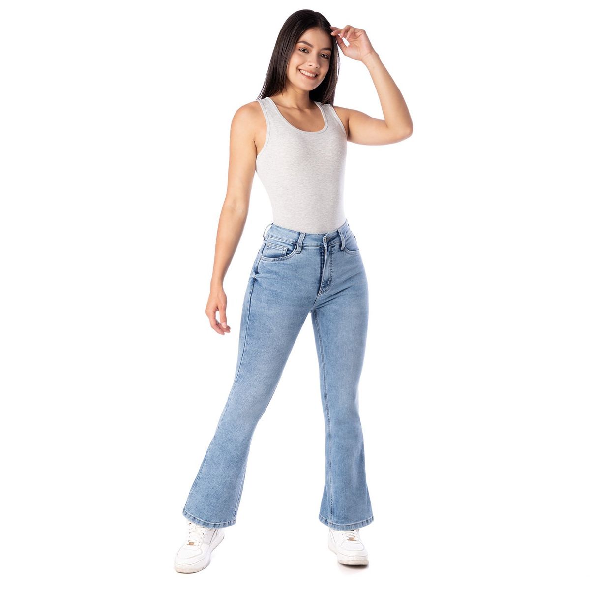 PIONIER - Pantalón Moda Denim Stretch Mujer Hallyh