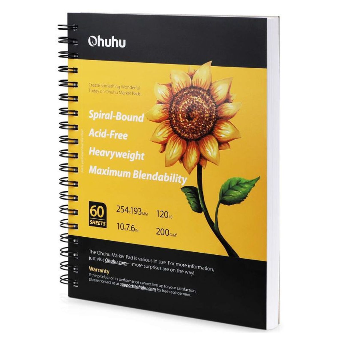 OHUHU - Ohuhu Block para marcadores con espiralado - 60 hojas