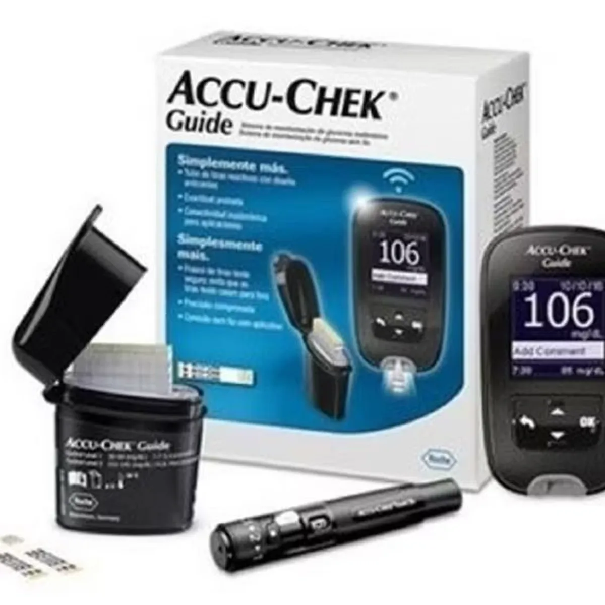ACCU CHEK - GLUCOMETRO ACCUCHEK GUIDE MAS 10 TIRAS Y 10 LANCETAS