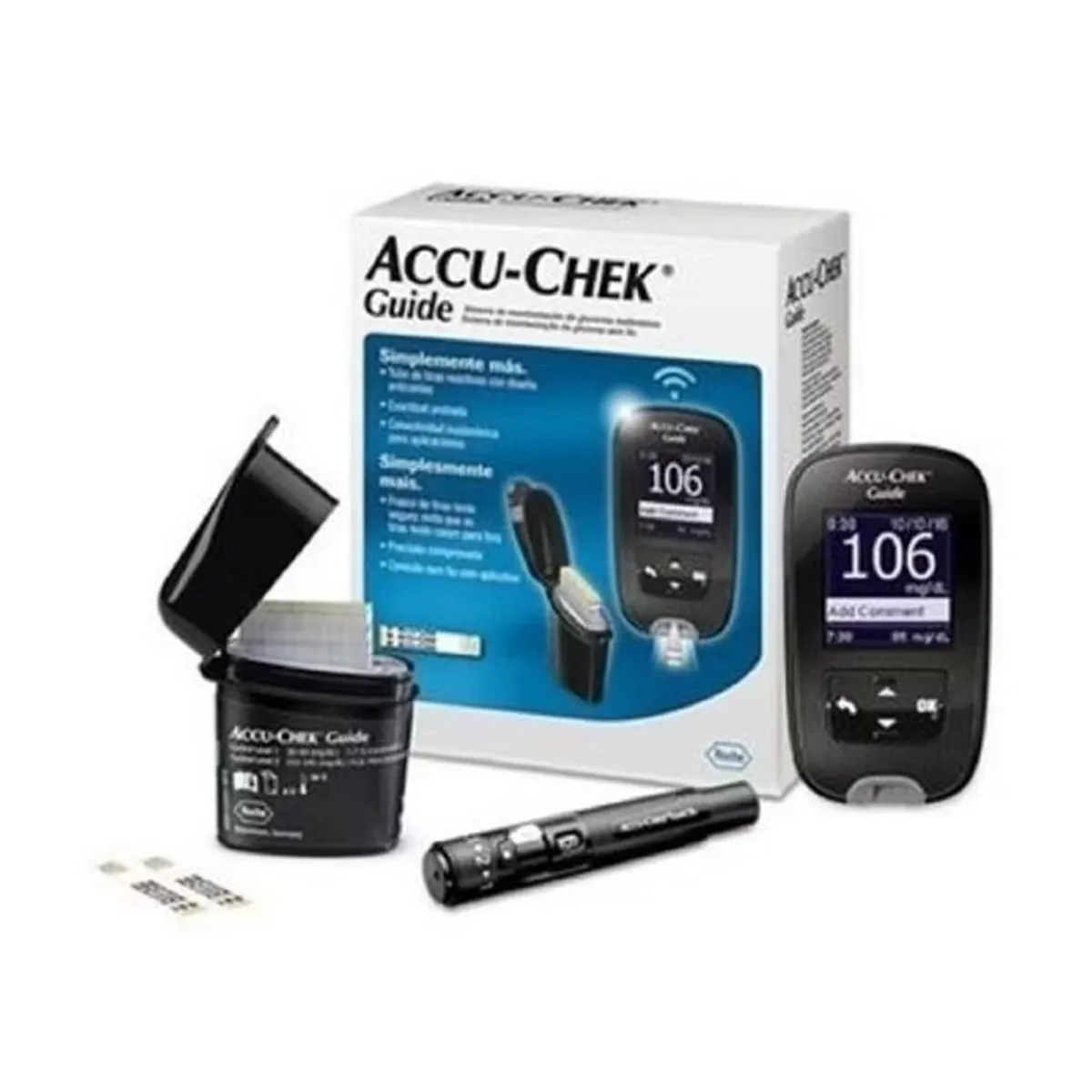 ACCU CHEK - GLUCOMETRO ACCUCHEK GUIDE MAS 10 TIRAS Y 10 LANCETAS