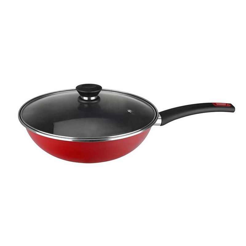 MAGEFESA - Wok con tapa 30 cm Magefesa Coral - Rojo