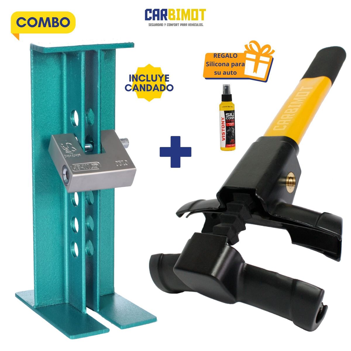 GENERICO - SEGURO BLOQUEO TRABA PEDAL VOLANTE TIMON PARA AUTO VEHICULOS