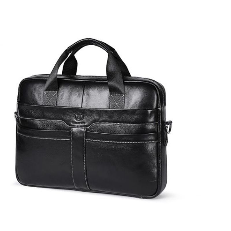 GENERICO - Maletin de Cuero Bullcaptain Negro Hombres