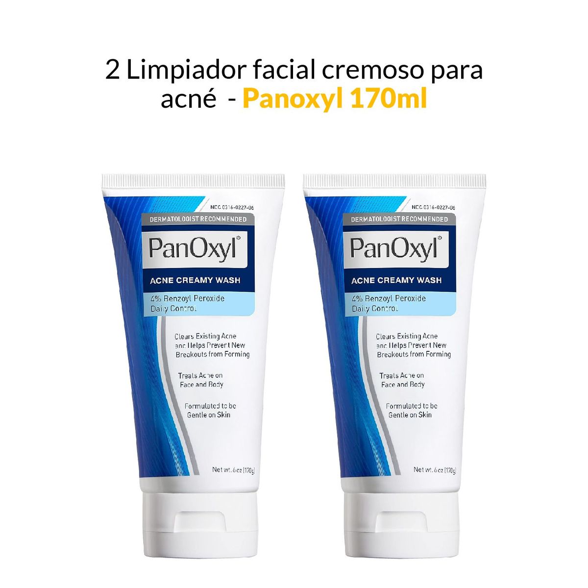 PANOXYL - 2 Limpiador Facial Cremoso para Acné 170gr Panoxyl