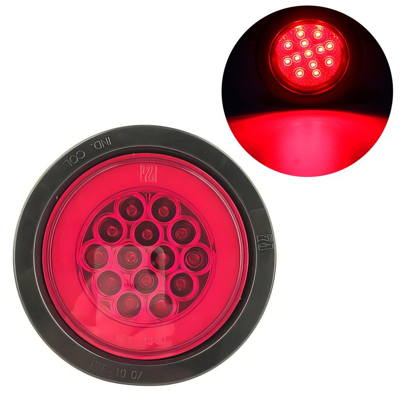 GENERICO - Faro Posterior LED-14 Redondo Neón Rojo