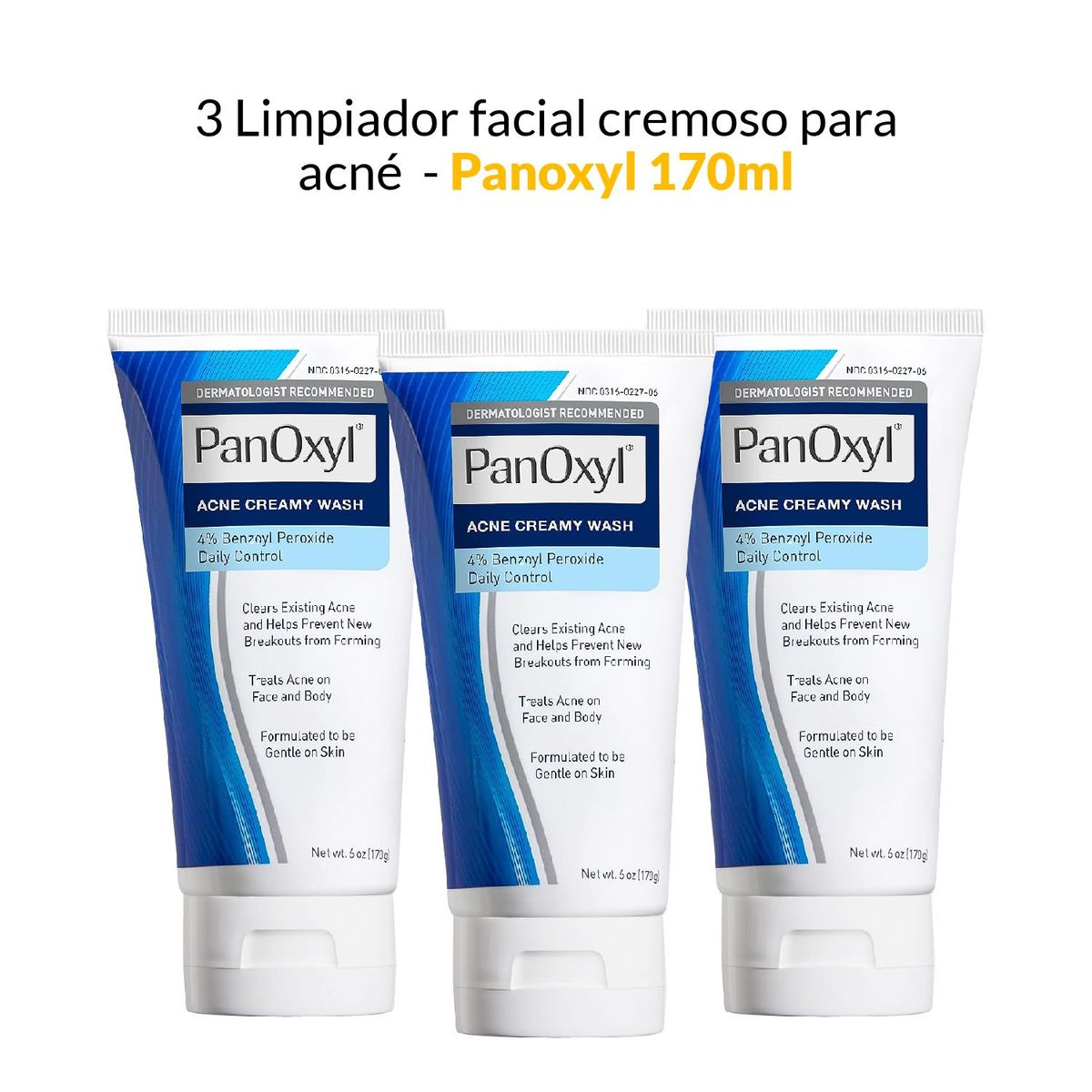 PANOXYL - 3 Limpiador Facial Cremoso para Acné 170gr Panoxyl
