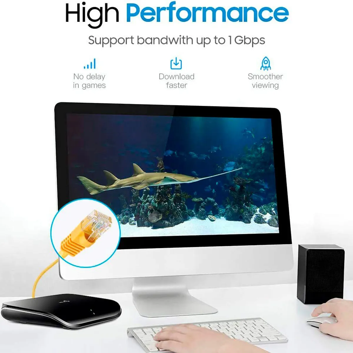 SEISA - Cable De Red Internet Cat 6e Ethernet 30 Metros Alta Velocidad