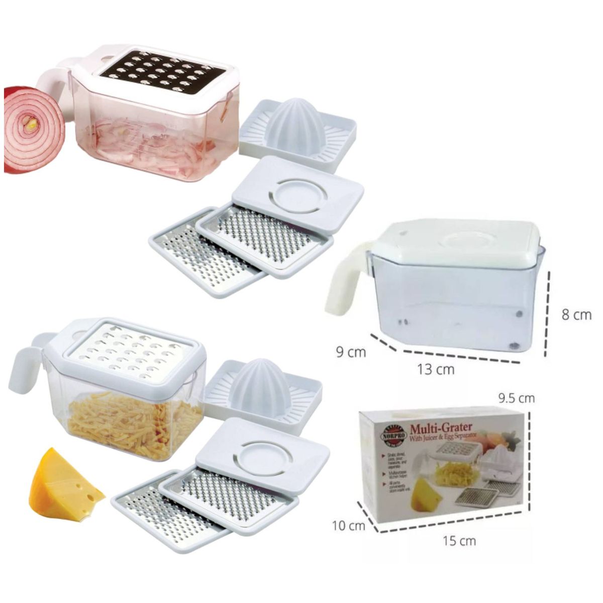 GENERICO - RALLADOR MULTIFUNCIONAL  EXPRIMIDOR  SEPARADOR DE HUEVO