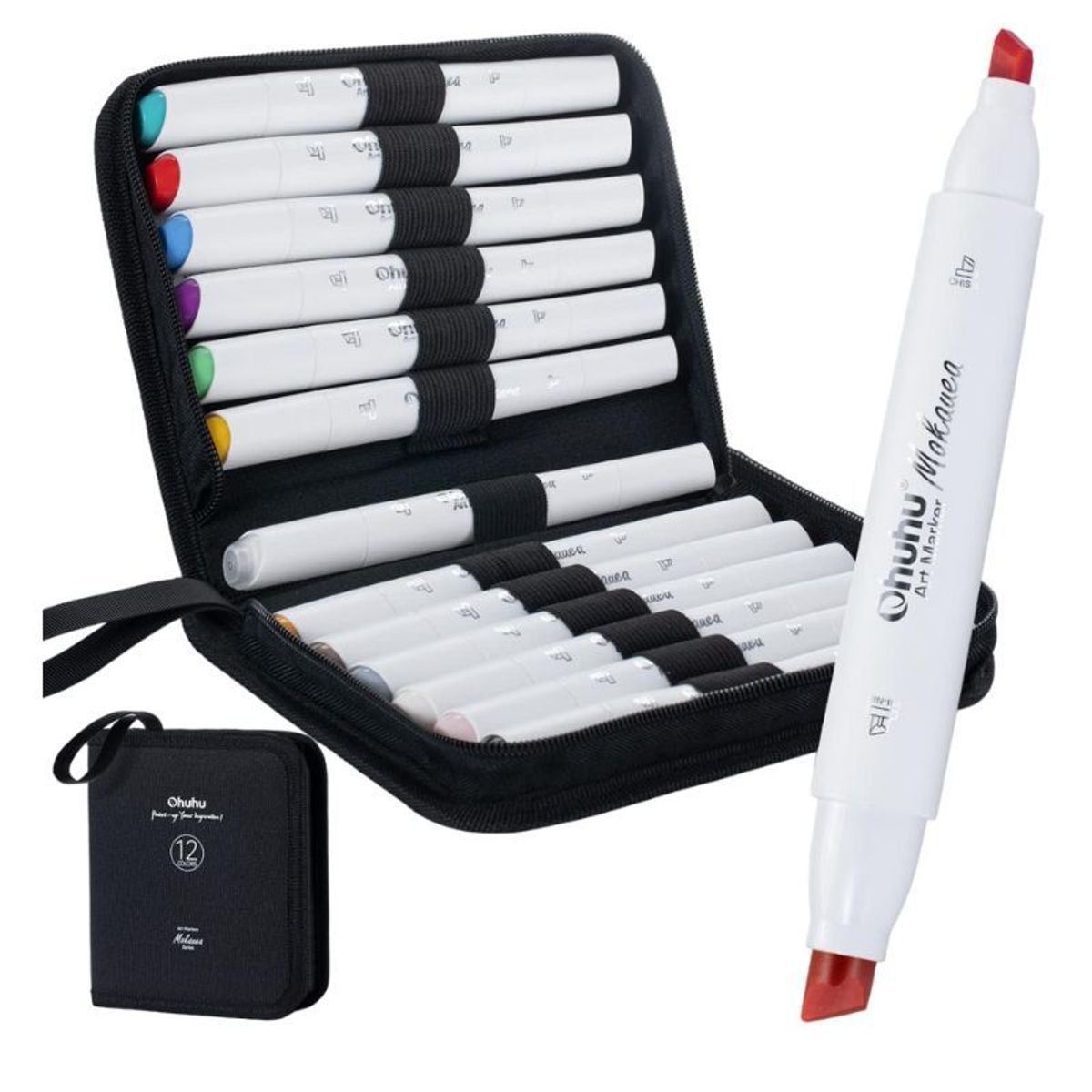 OHUHU - Ohuhu Mokauea: TRI PUNTA  Set 12 colores básicos + blender