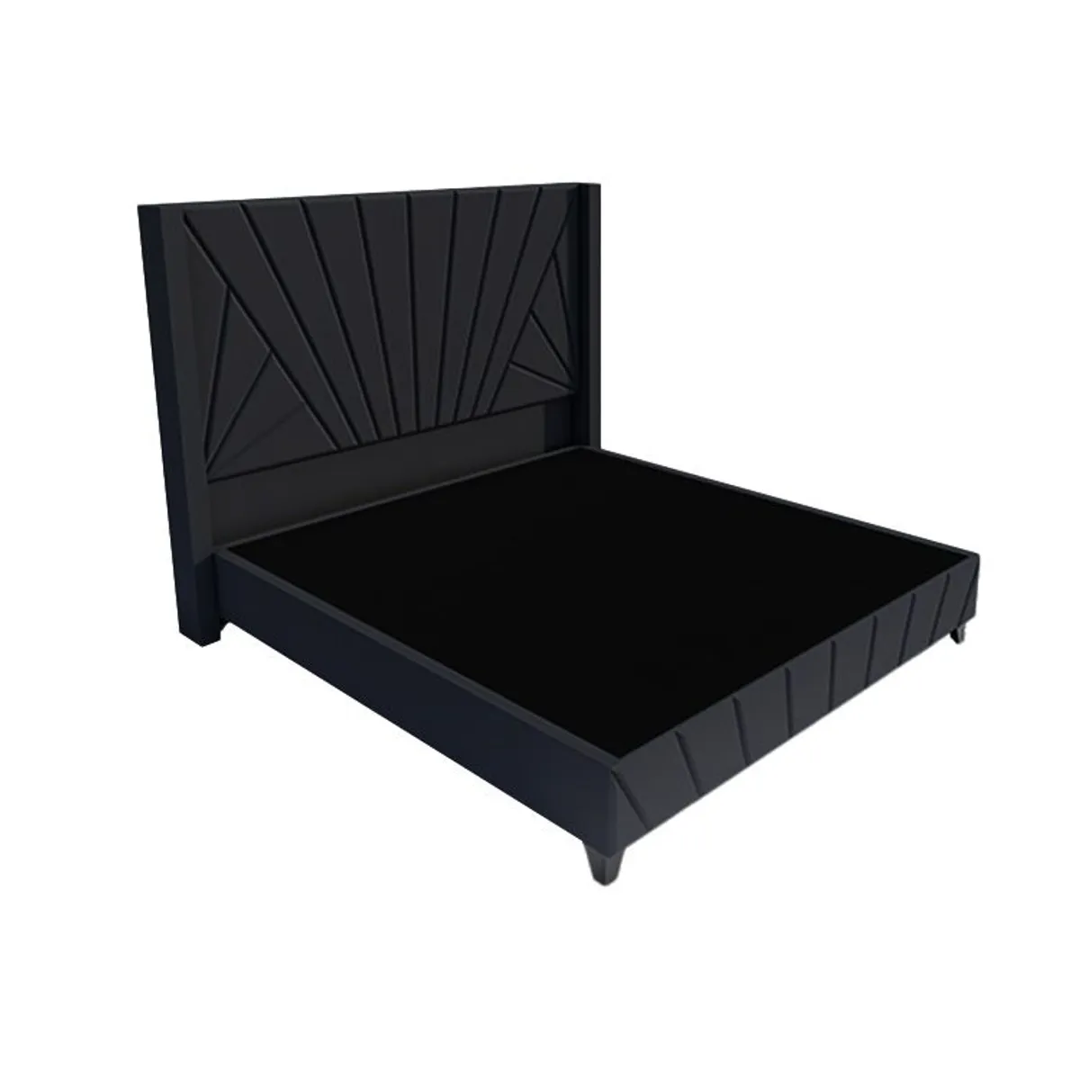 BARAKA HOME - Dormitorio Lienz + Cabecera Emperatriz Cadíz 2plz - Gris Oscuro