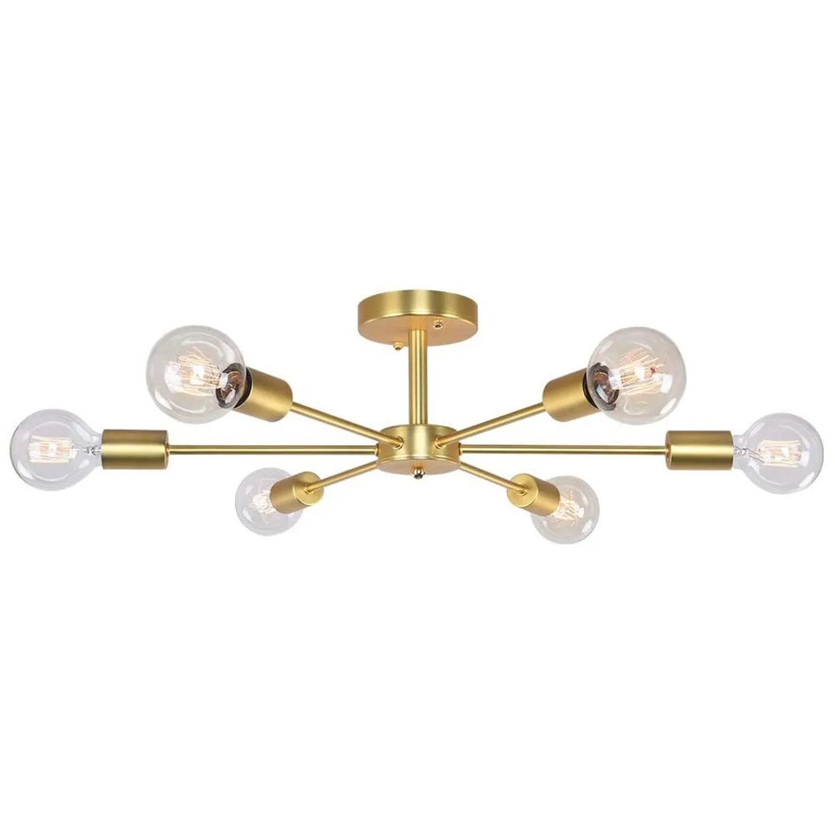 HOME NEAT - Lámpara de Techo Moderno con 6 luces E27 oro