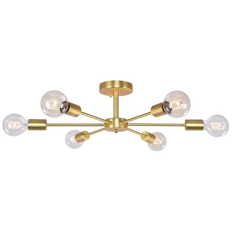 HOME NEAT - Lámpara de Techo Moderno con 6 luces E27 oro