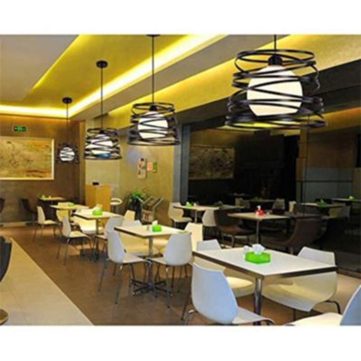 HOME NEAT - Creativo lámpara de techo lámpara colgante forma de primavera negro