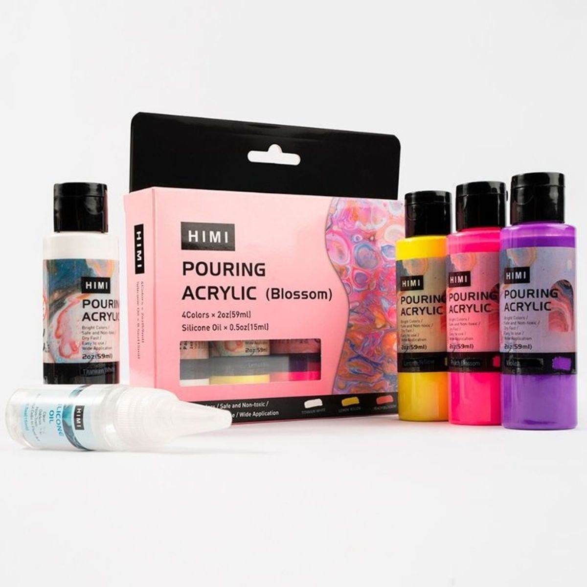GENERICO - Miya Pintura Acrílica Pouring BLOSSOM - Set 4 colores