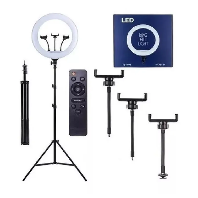 GENERICO - Aro Anillo Luz Led 46 CM Táctil Fotografía y Video + Trípode + Control