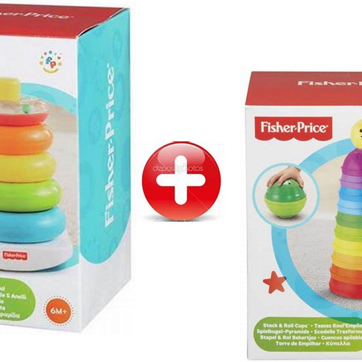 FISHER PRICE - Pack mis primeros aros apilables con tazas apilables