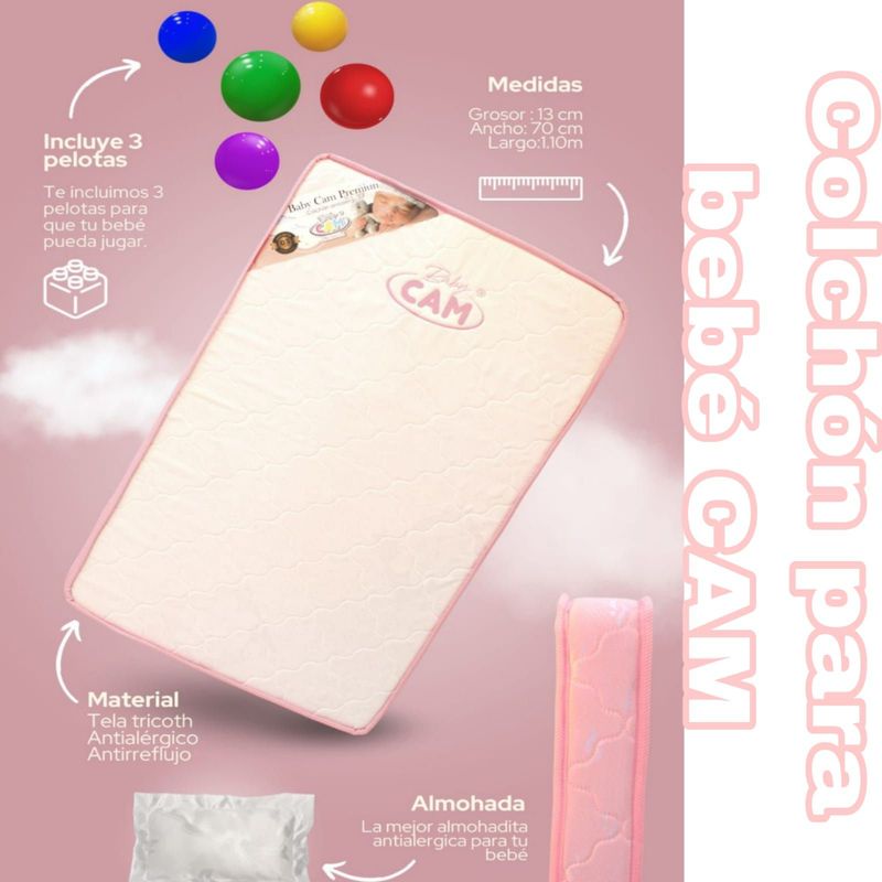 CAM - Colchón para cuna pack and play Baby CAM