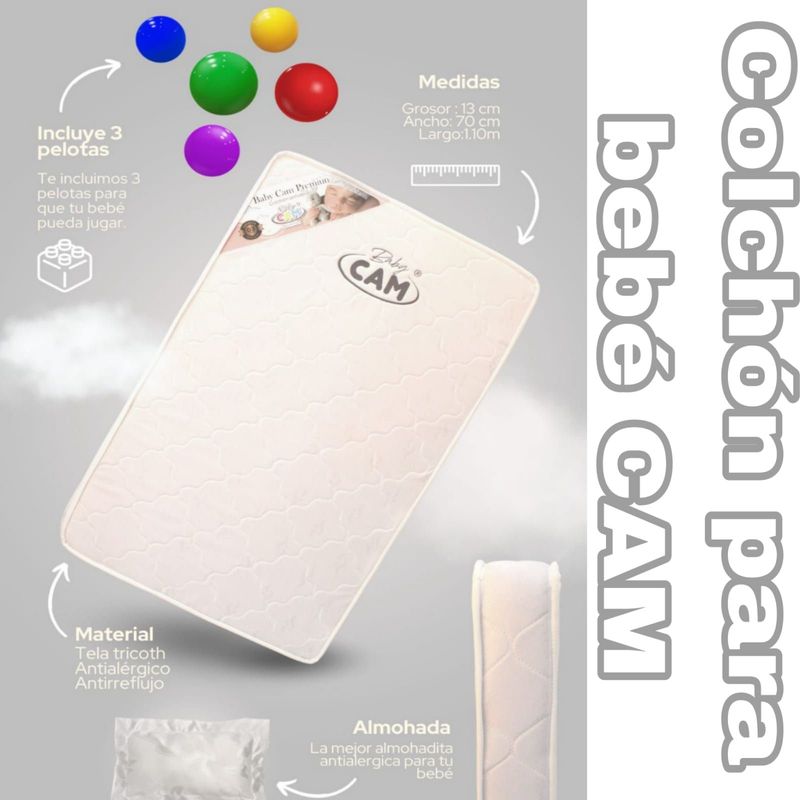 CAM - Colchón para cuna pack and play Baby CAM