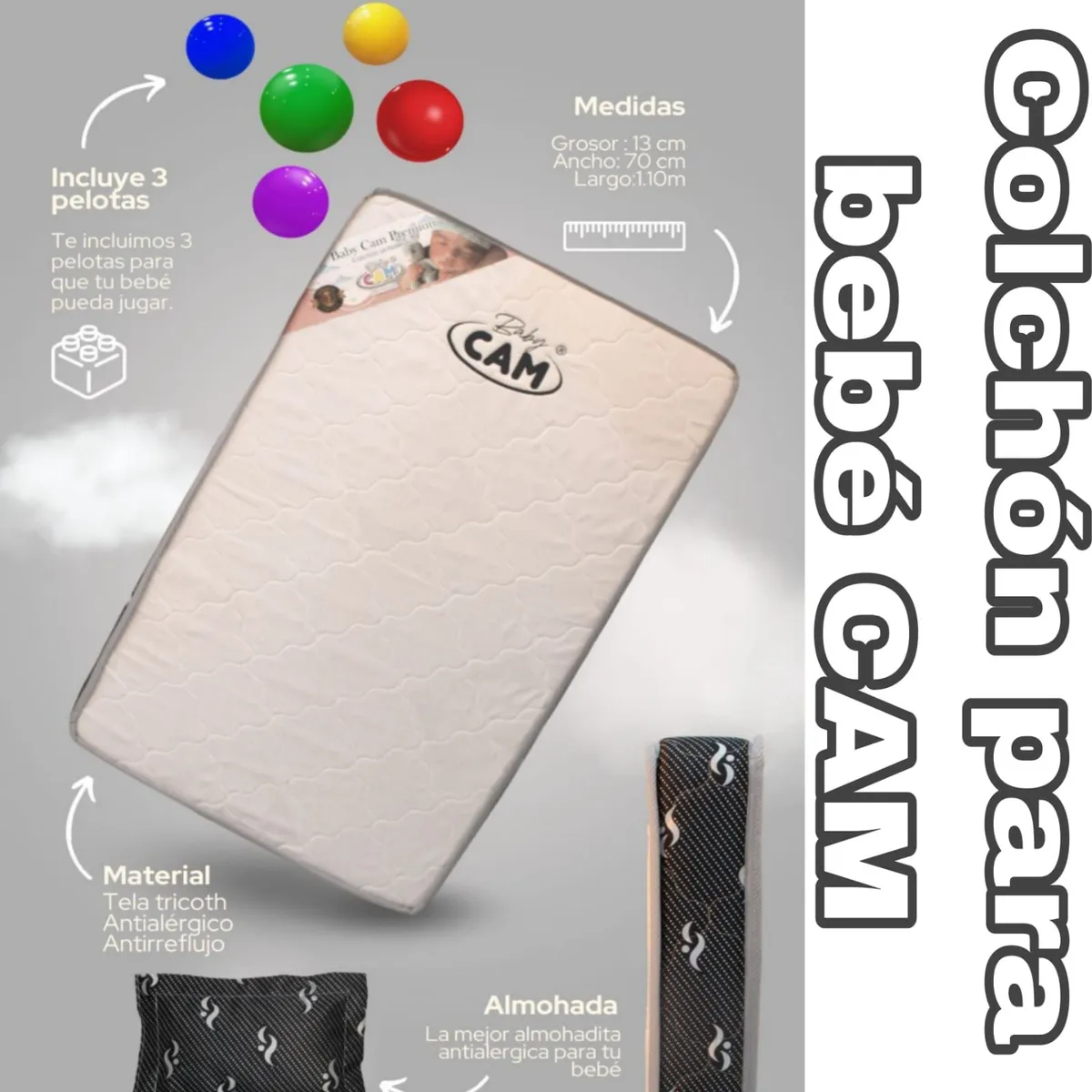 CAM - Colchón para cuna pack and play Baby CAM