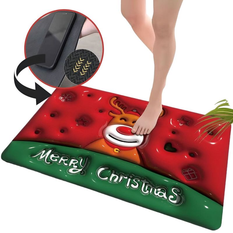 ELMEJORPRECIO - Alfombra De Baño Tapete Absorbente Diseño 3D Modelo Reno