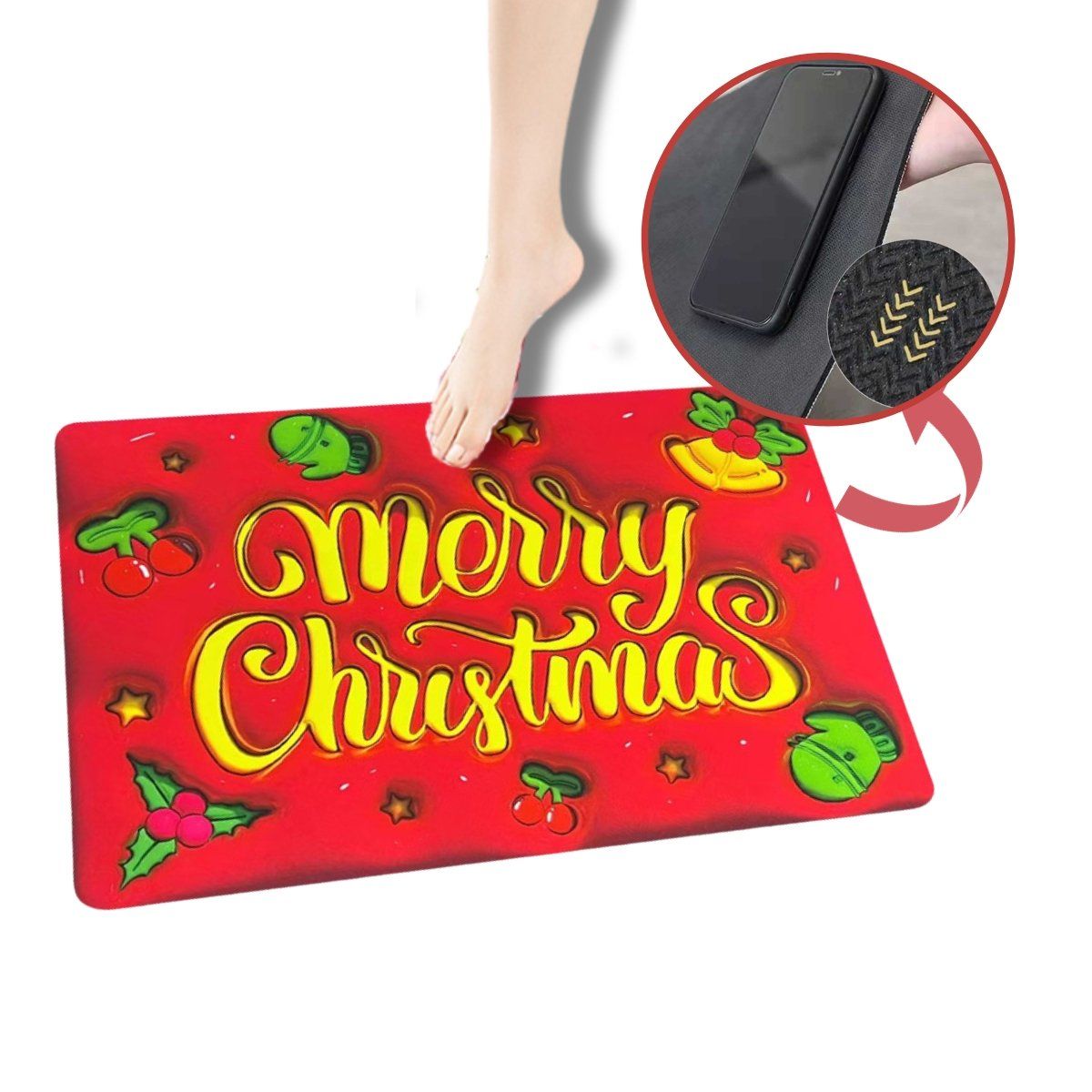 ELMEJORPRECIO - Alfombra De Baño Tapete Absorbente Diseño 3D Modelo Merry Amarillo