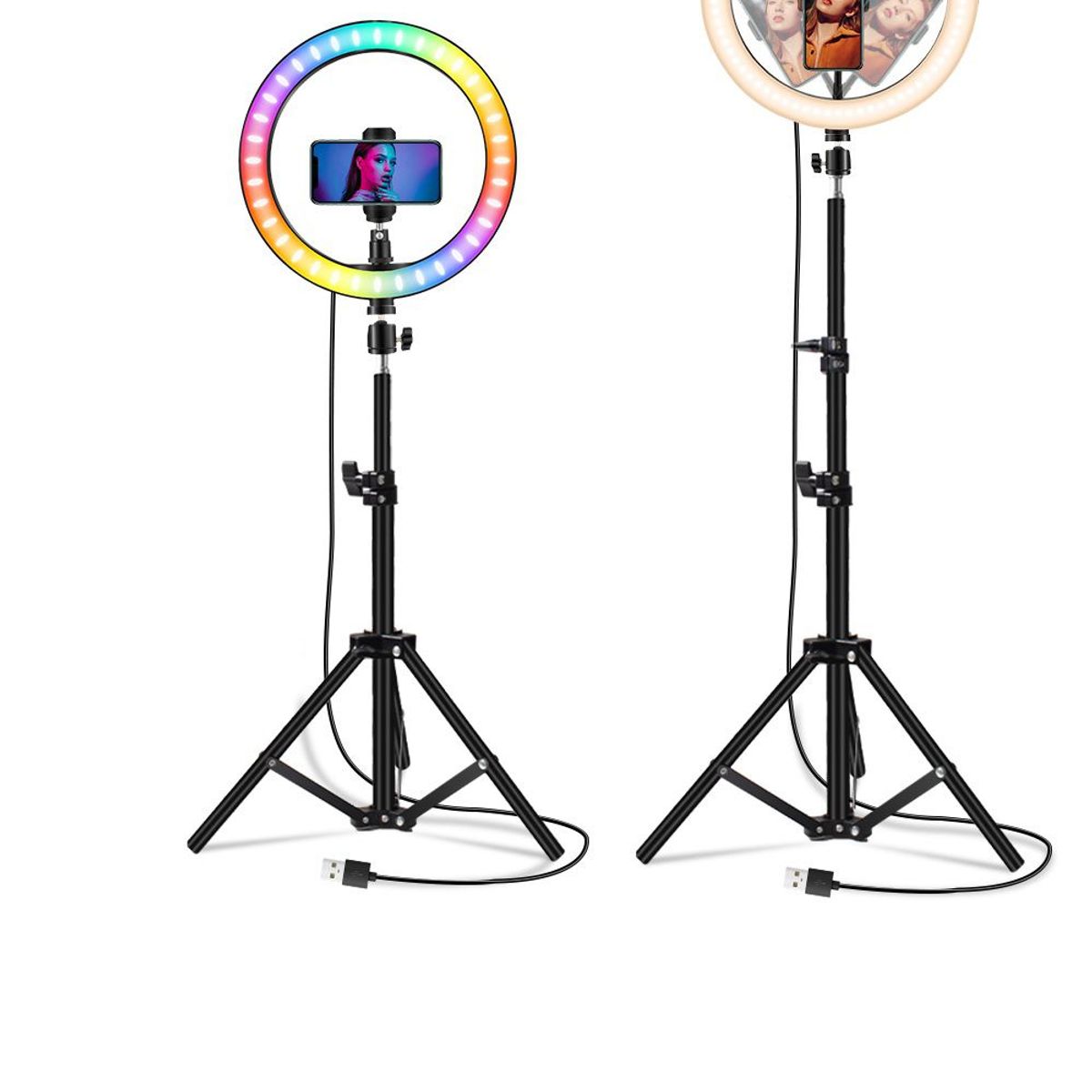 GENERICO - ARO LUZ LED 30 CM RGB COLORES + TRIPODE DE 2.10 M