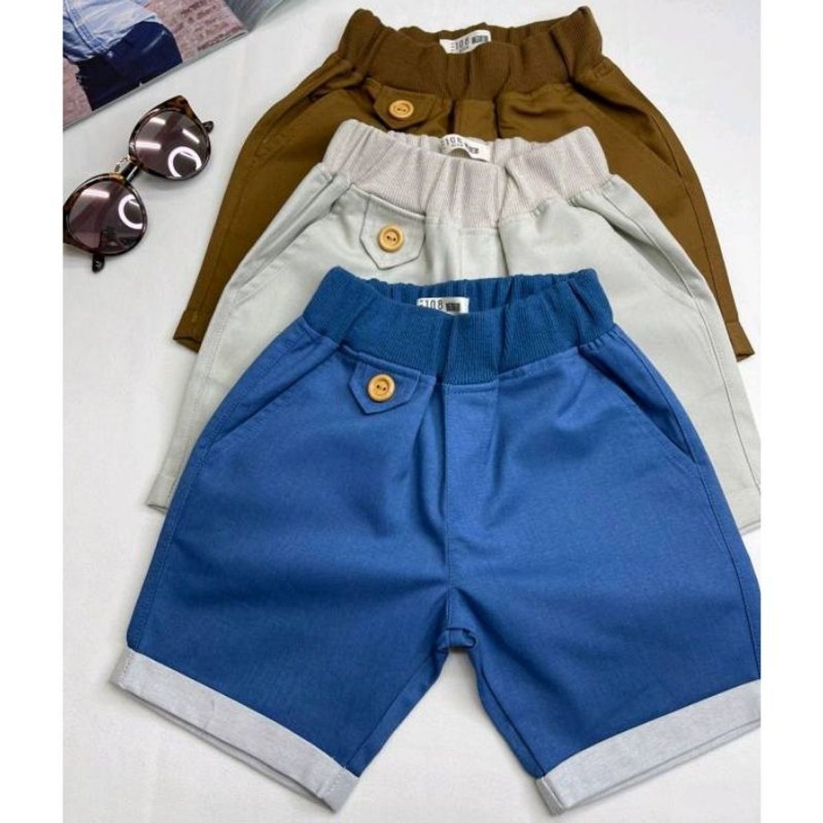 GENERICO - Short Niño Scott Color Camello Estacion 108