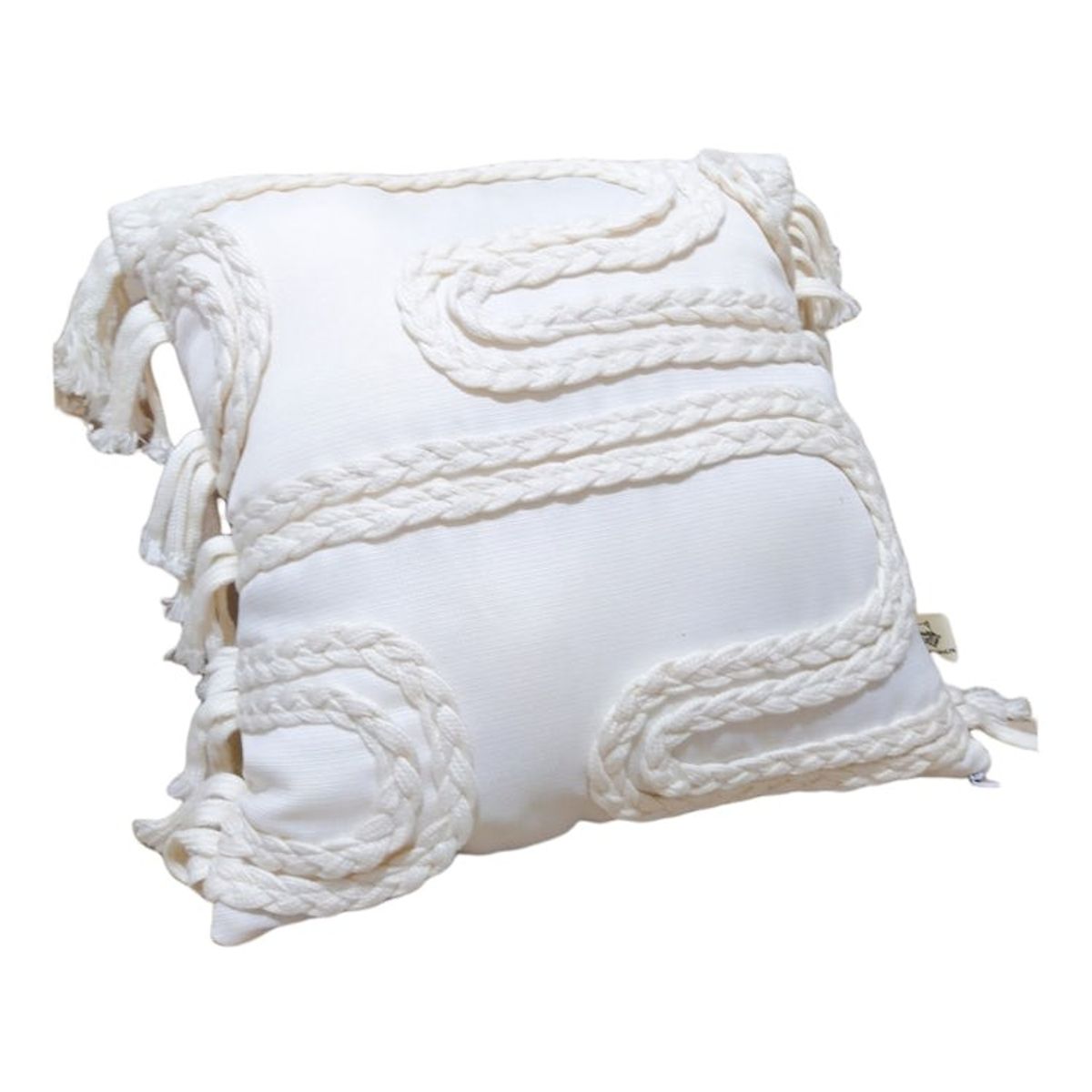 GENERICO - Cojin Trenzas Xl Color Crema 40 X 40cm