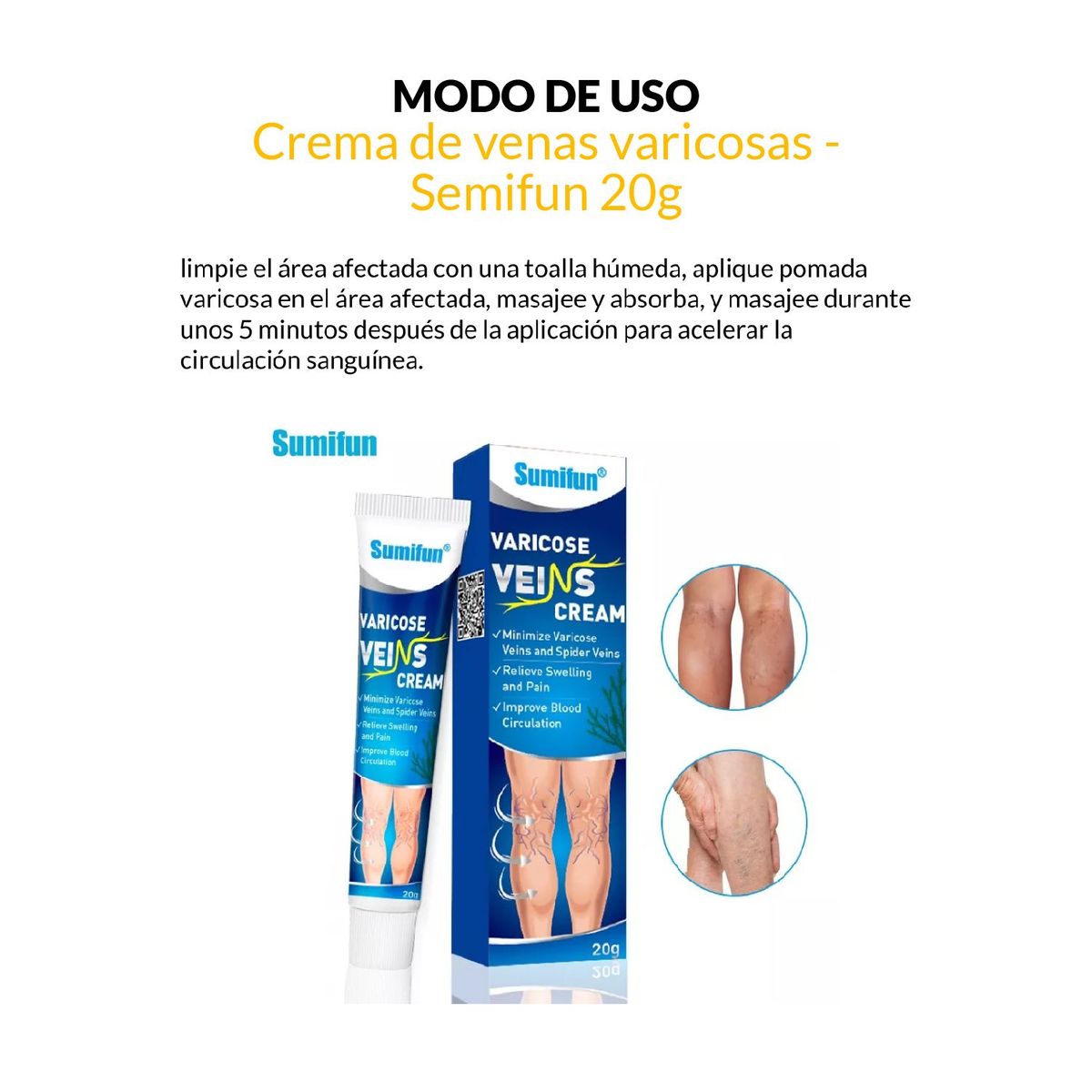 GENERICO - 3 Crema de venas varicosas - Semifun 20g