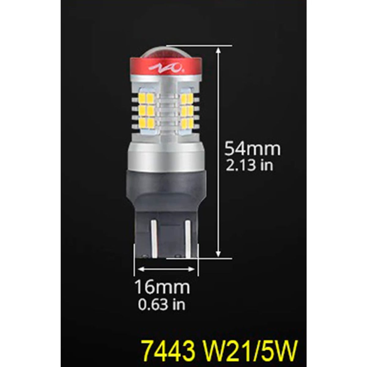 NAOEVO - Led Señal N5 T20 7440 / 7443 Luz Roja 1.500LM NAOEVO