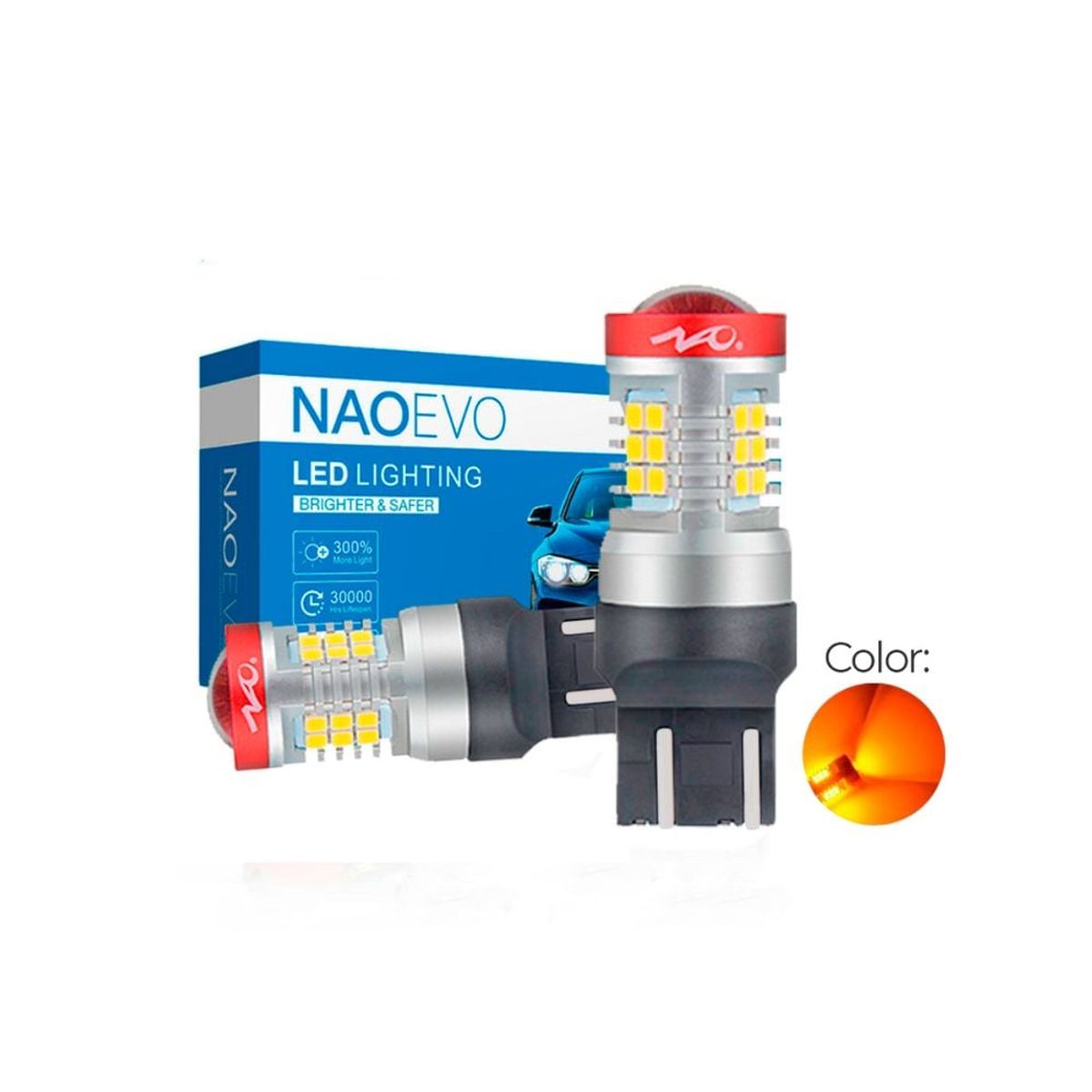 NAOEVO - Led Señal N5 T20 7440 / 7443 Luz Ámbar 1.500LM NAOEVO